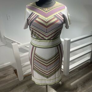 Ashley Stewart Polka Dot Dress in White, Green, and Purple